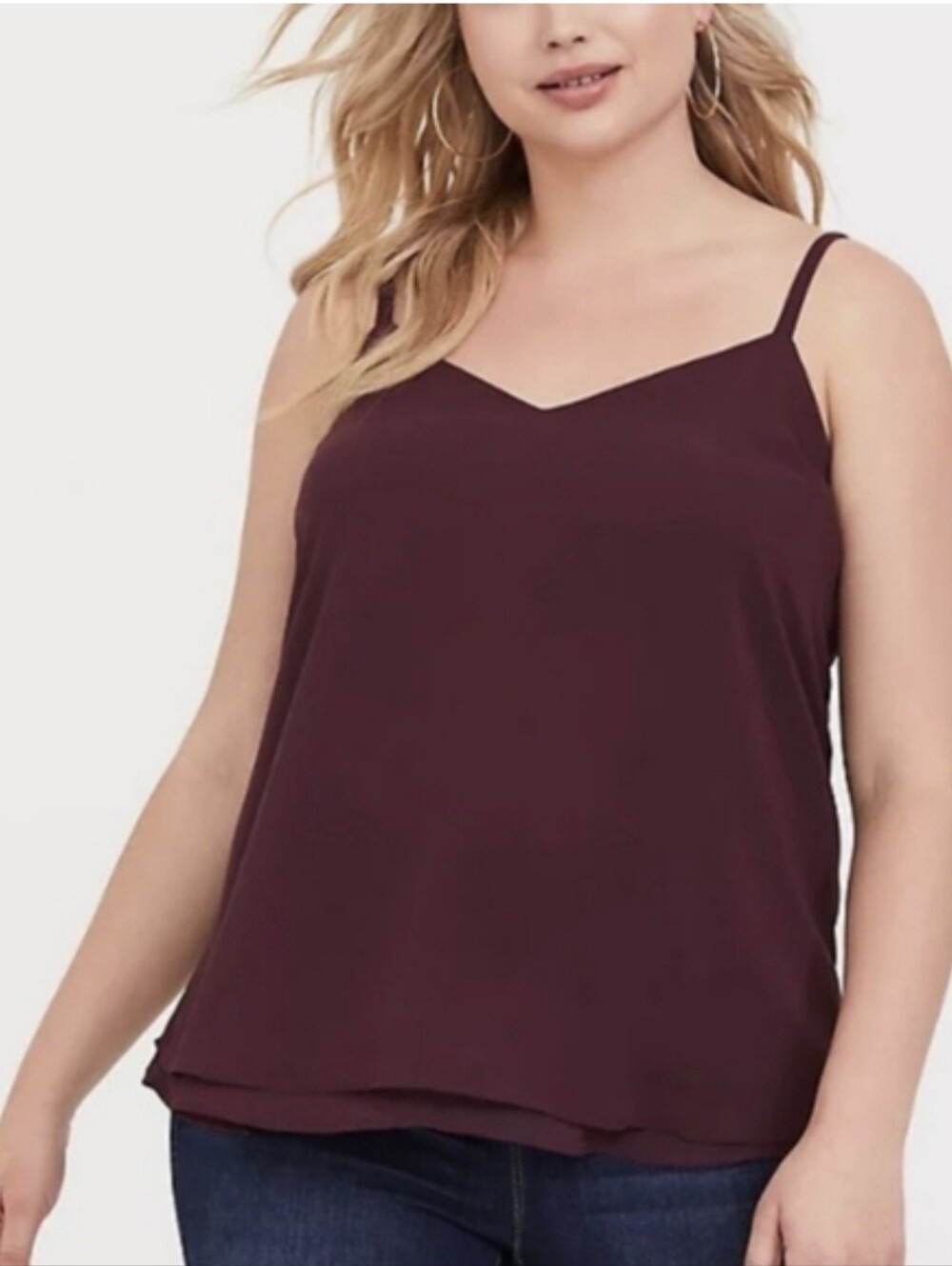 Torrid Burgundy Sophie Chiffon Double Layer Sophie Swing Cami